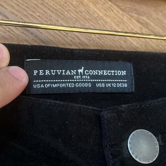 Peruvian Connection Velvet Black Bootcut Jeans Size 8 - Picture 4 of 4